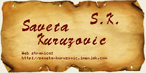 Saveta Kuruzović vizit kartica